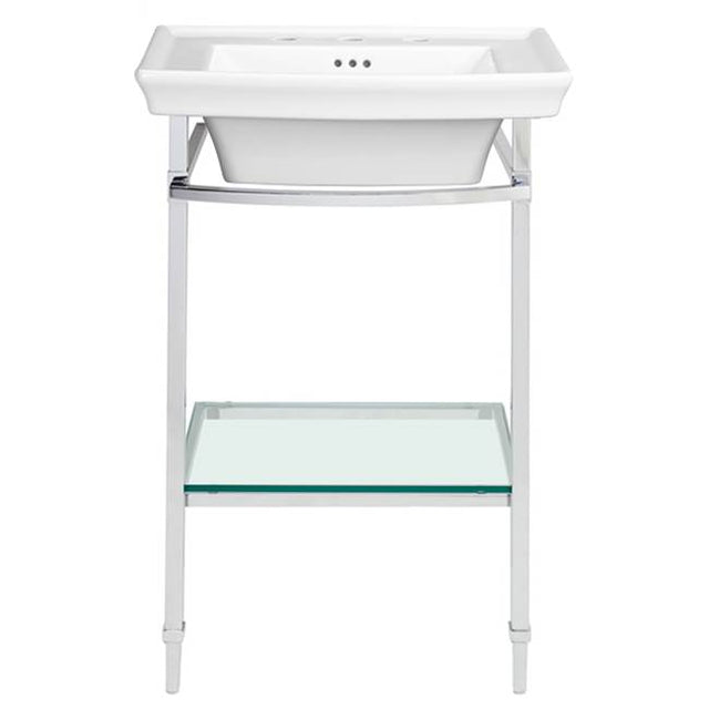 DXV - Wyatt 21 in. Console Legs with Glass Shelf - Chrome