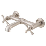 Oak Hill 2-Handle Wall Mount Bathroom Faucet with Cross Handles