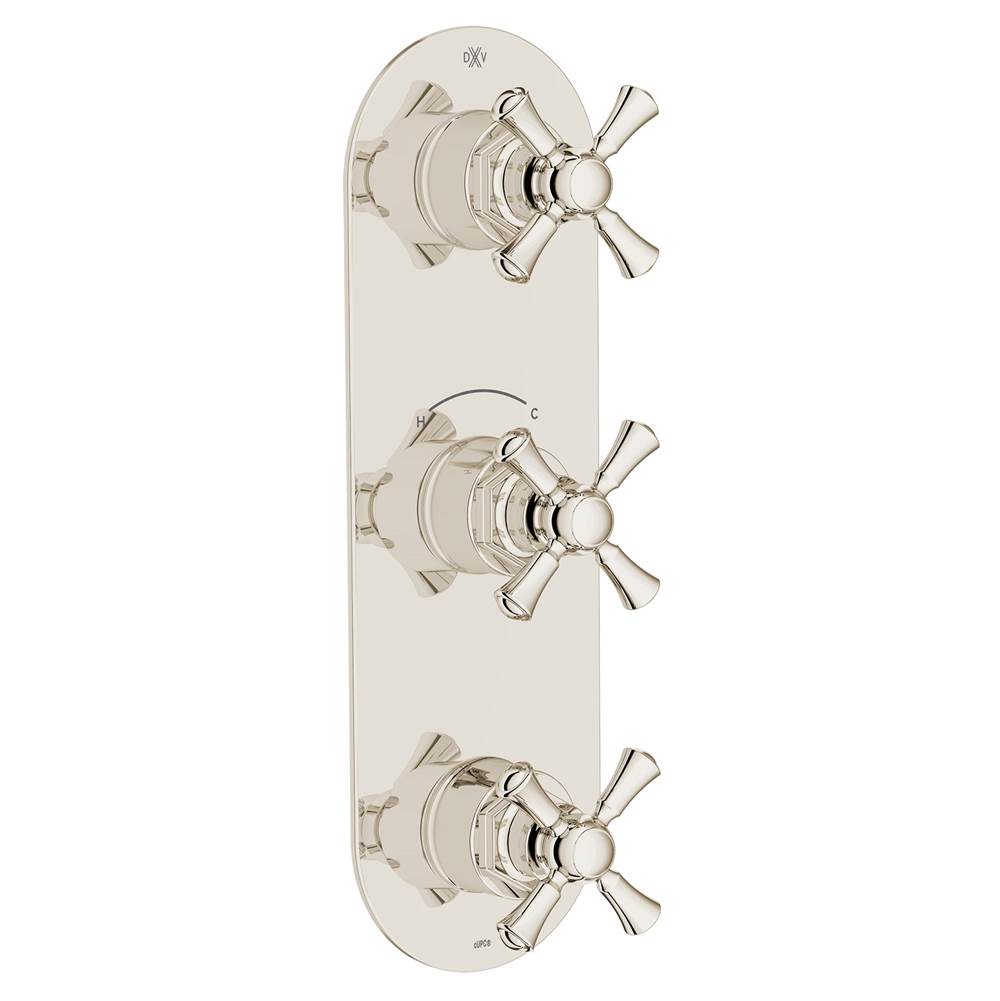 Oak Hill 3-Handle Thermostatic Valve Trim Only with Cross Handles