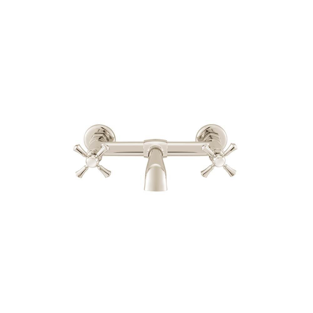 DXV - Oak Hill 2-Handle Wall Mount Bathroom Faucet with Cross Handles - Platinum Nickel