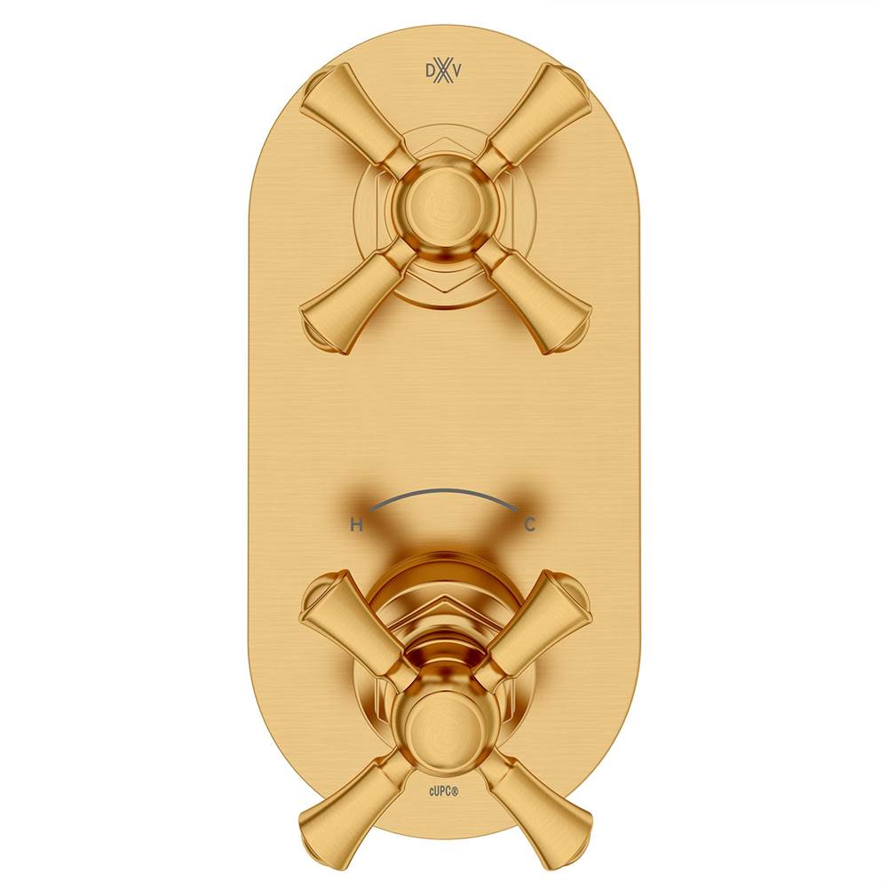 Oak Hill 2-Handle Thermostatic Valve Trim Only with Cross Handles