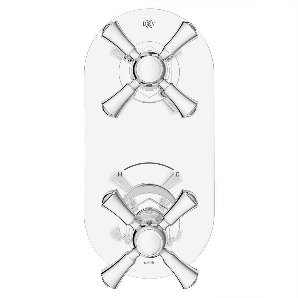 Oak Hill 2-Handle Thermostatic Valve Trim Only with Cross Handles