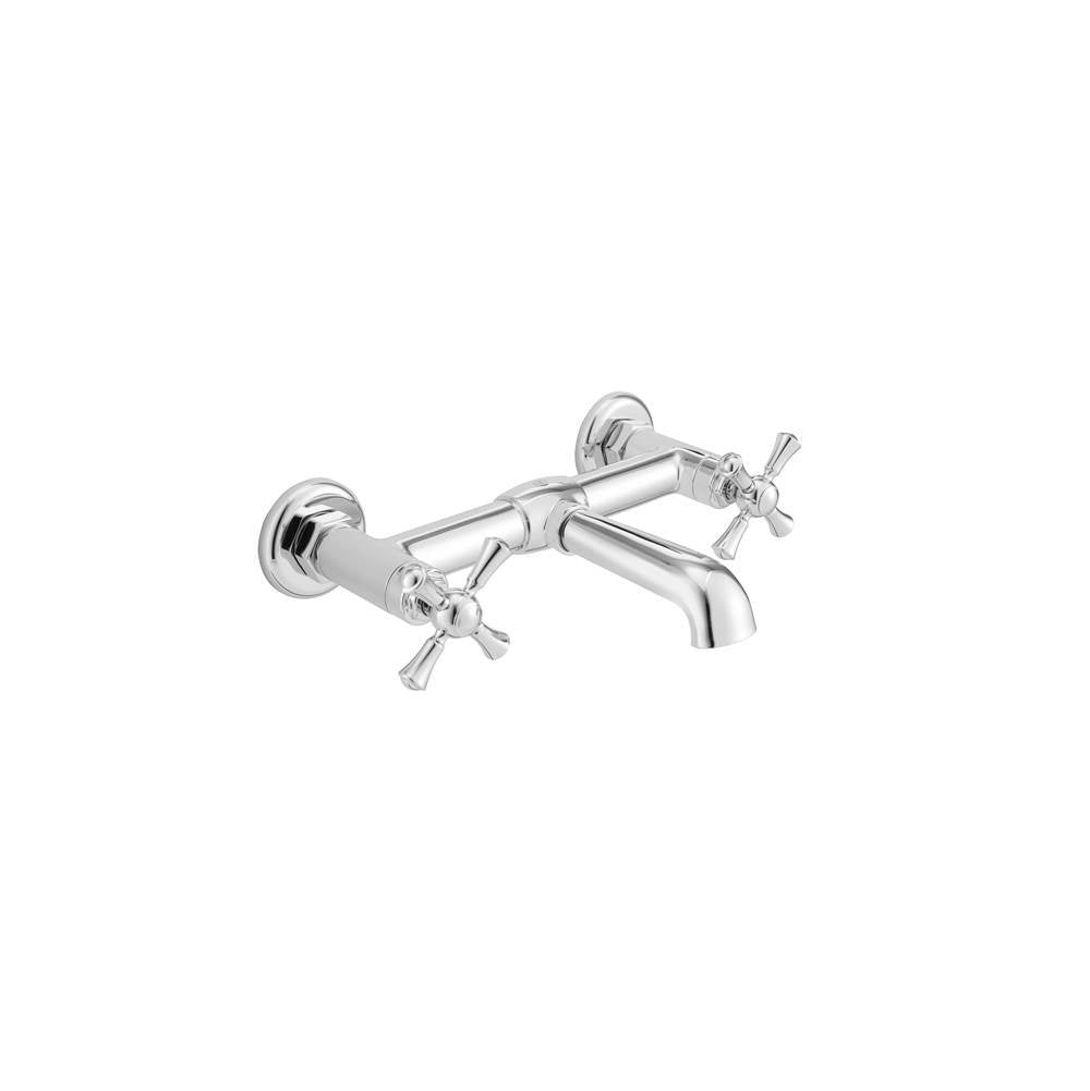 DXV - Oak Hill 2-Handle Wall Mount Bathroom Faucet with Cross Handles - Polished Chrome