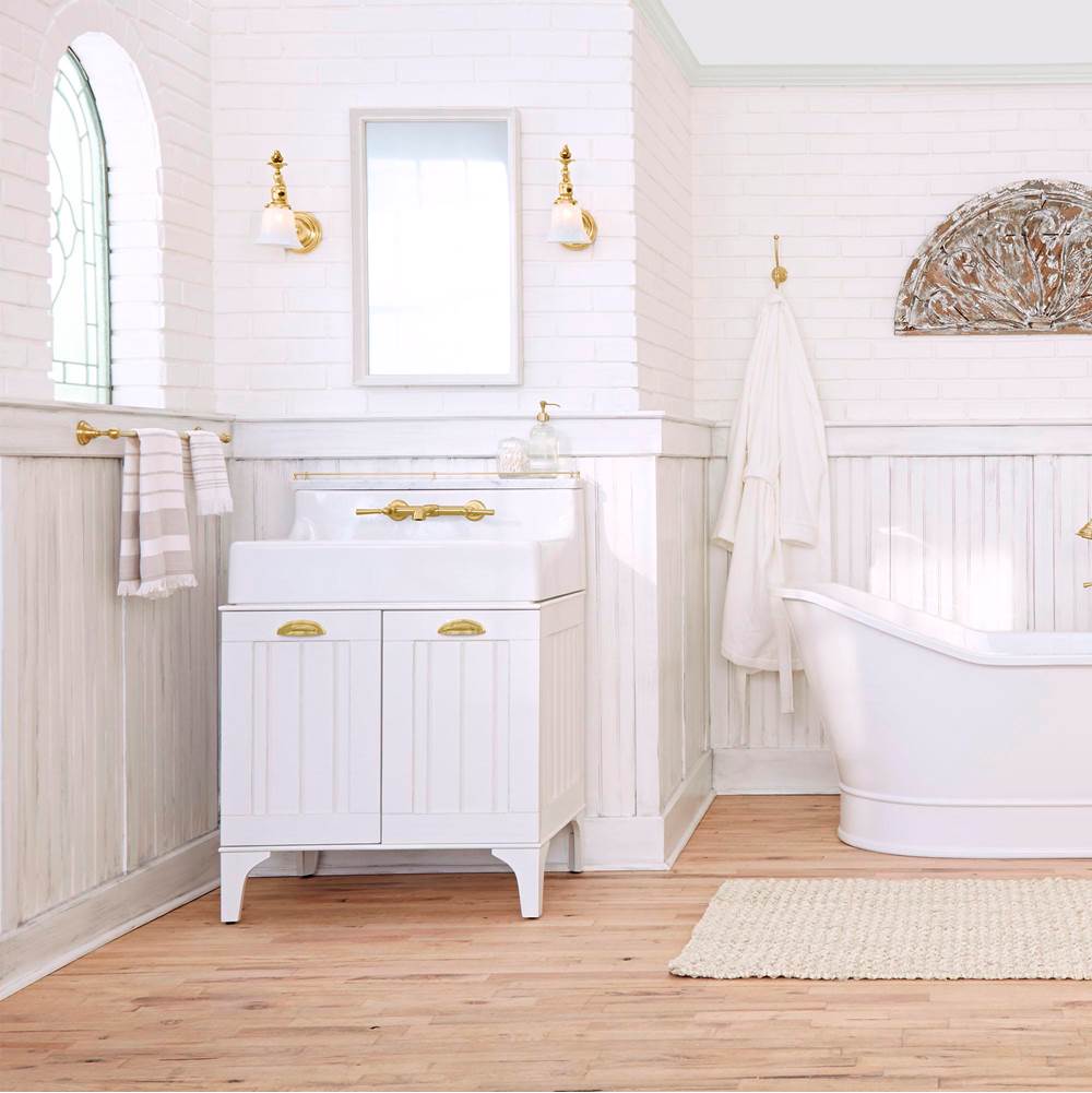 Oak Hill 2-Handle Wall Mount Bathroom Faucet with Lever Handles