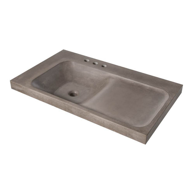 DXV - DXV Modulus 36 in. Concrete Sink, 3-Hole - Smoke
