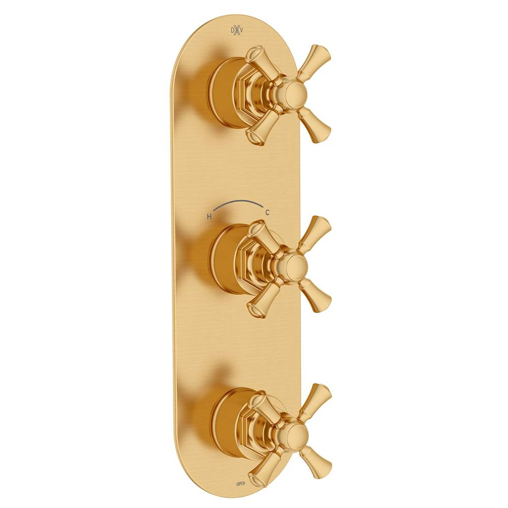 Oak Hill 3-Handle Thermostatic Valve Trim Only with Cross Handles