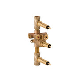 DXV - 3-Handle Thermostatic Rough Valve with 2 Volume Controls - Unfinished