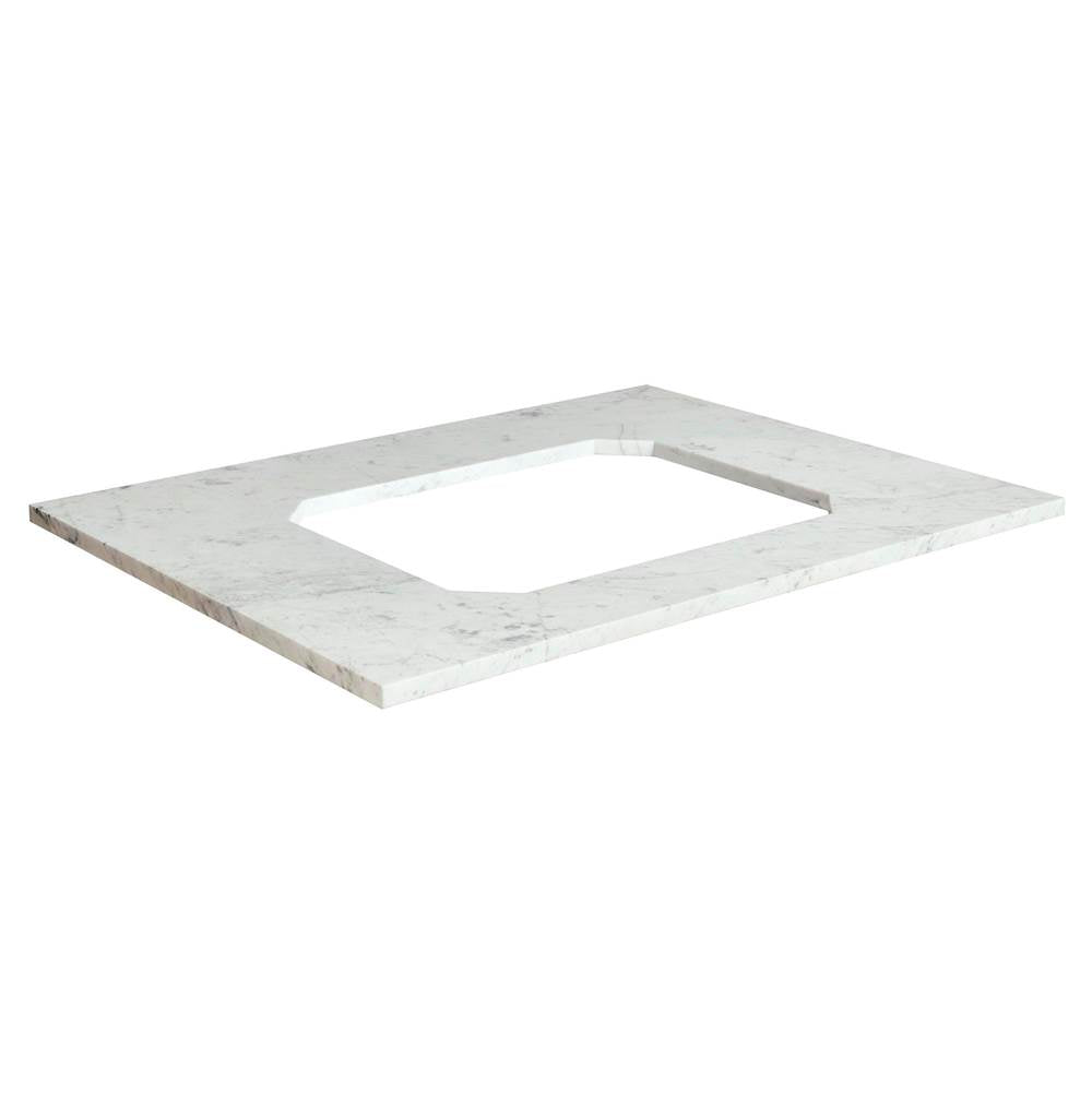 Belshire 30 in. Carrara Marble Vanity Top, No Hole
