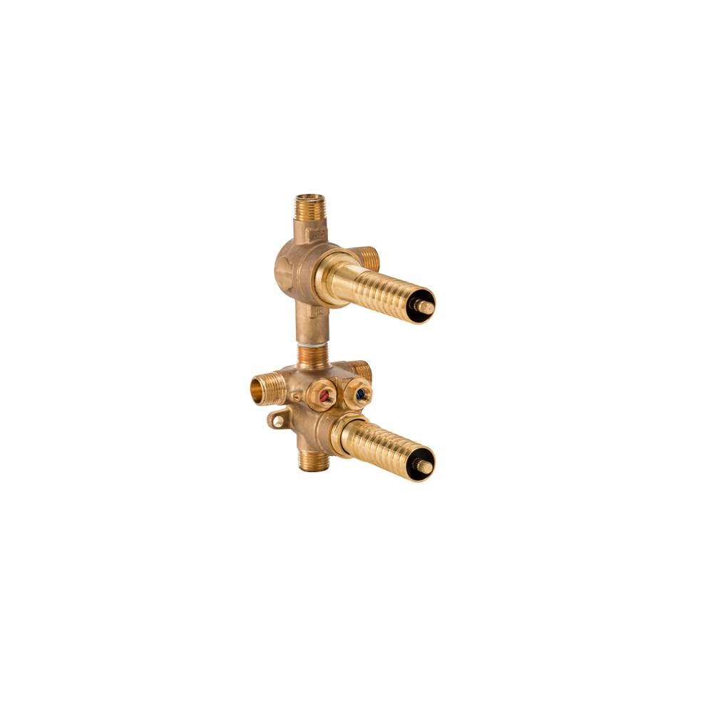 DXV - 2-Handle Thermostatic Rough Valve with 2-Way Diverter Shared Functions - Unfinished