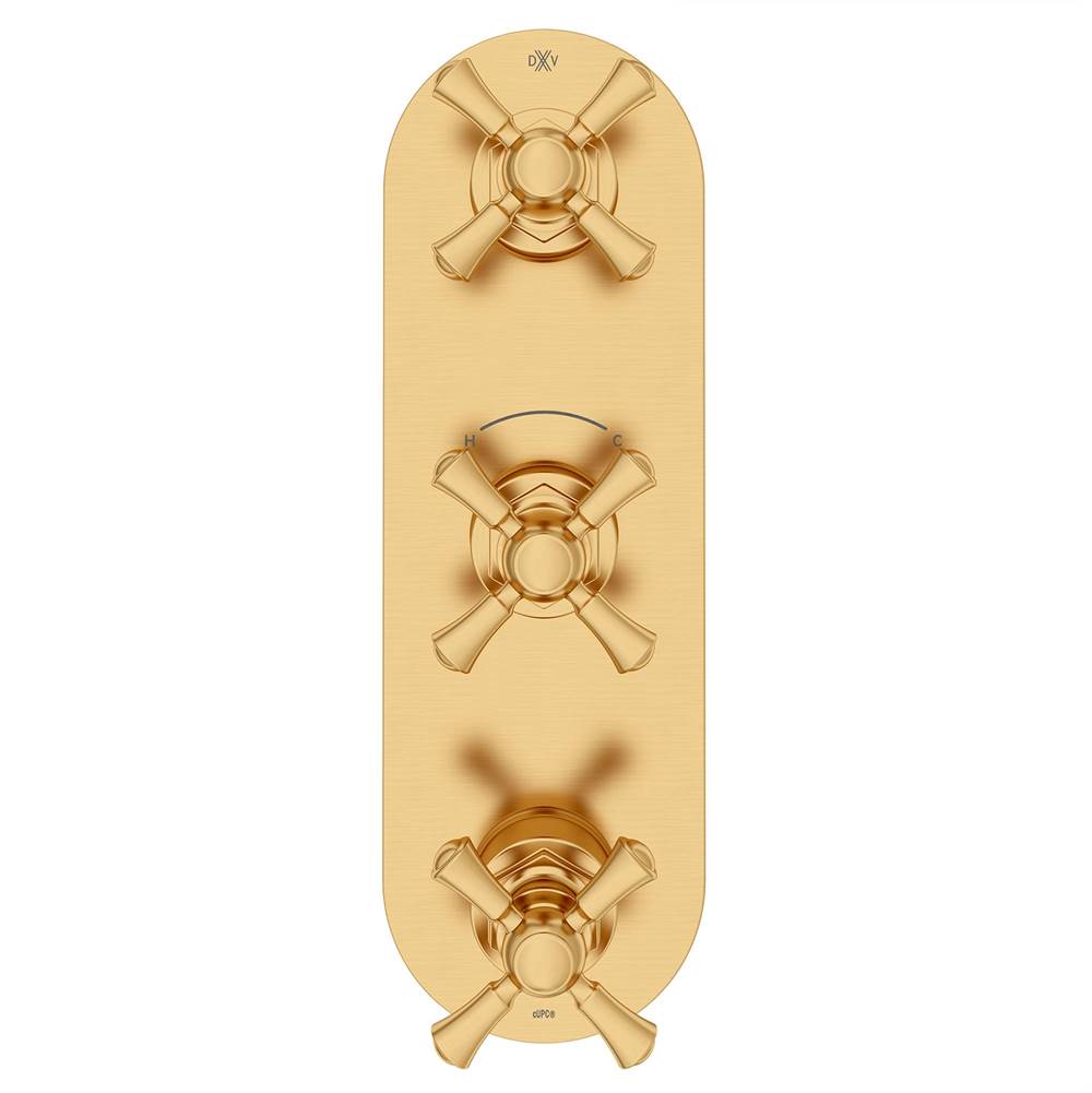 Oak Hill 3-Handle Thermostatic Valve Trim Only with Cross Handles