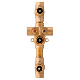 3-Handle Thermostatic Rough Valve with 2 Volume Controls