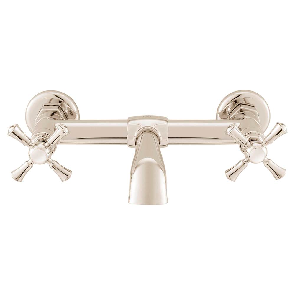 Oak Hill 2-Handle Wall Mount Bathroom Faucet with Cross Handles