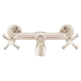 Oak Hill 2-Handle Wall Mount Bathroom Faucet with Cross Handles