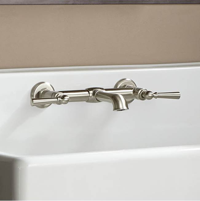 DXV - Oak Hill 2-Handle Wall Mount Bathroom Faucet with Lever Handles - Brushed Nickel