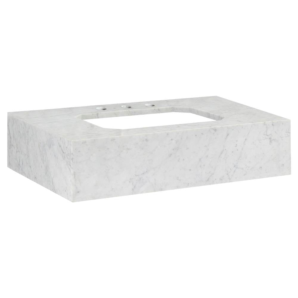 Belshire 30 in. Carrara Marble Console Top, 3 Hole