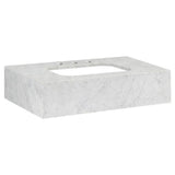 Belshire 30 in. Carrara Marble Console Top, 3 Hole