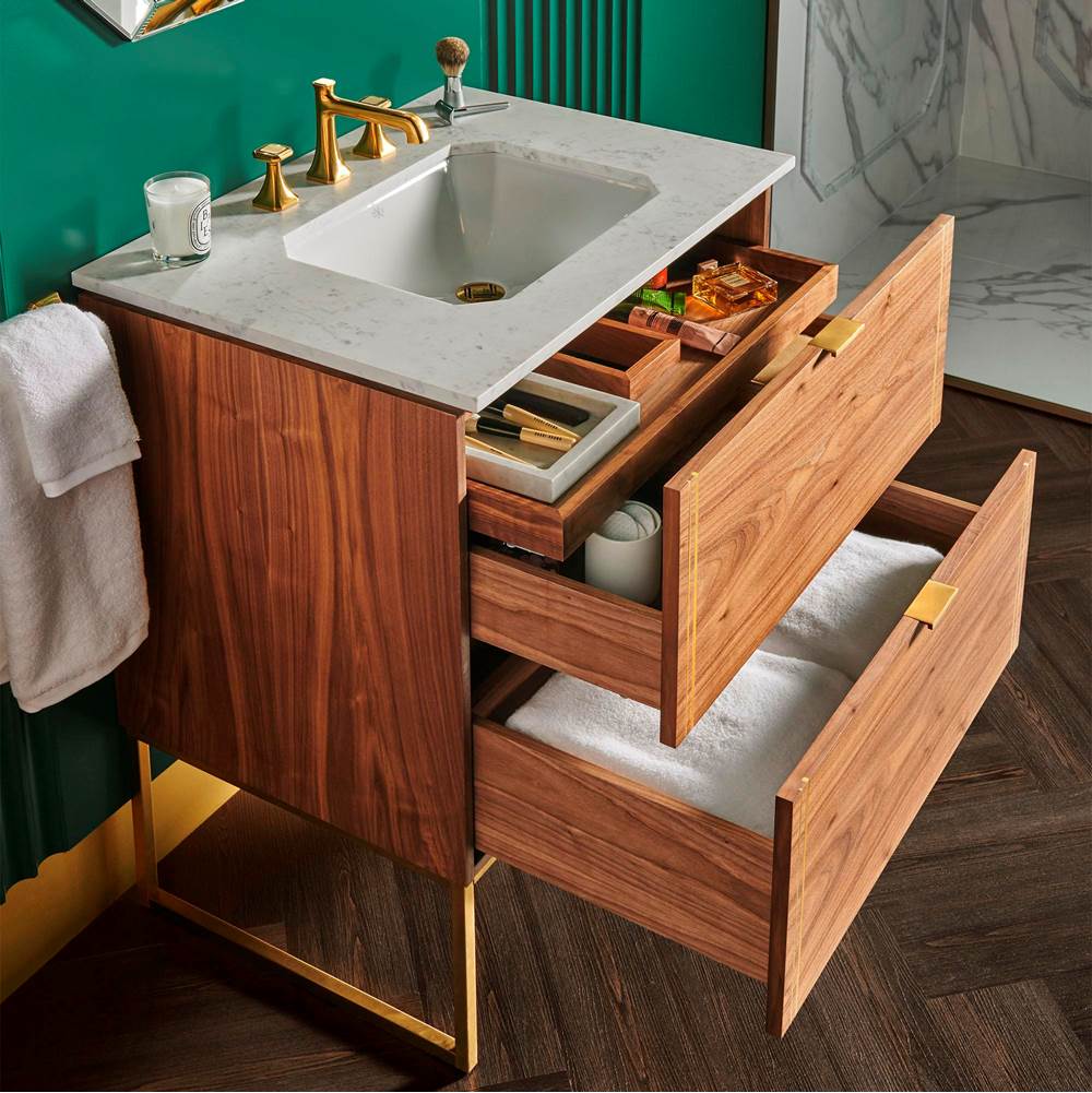 Belshire 30 in. Single Vanity Only with Hidden Interior Drawer