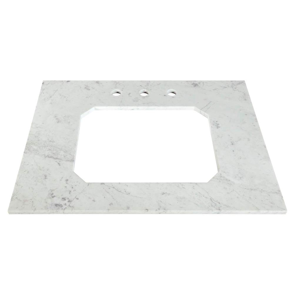 Belshire 30 in. Carrara Marble Vanity Top, 3 Hole