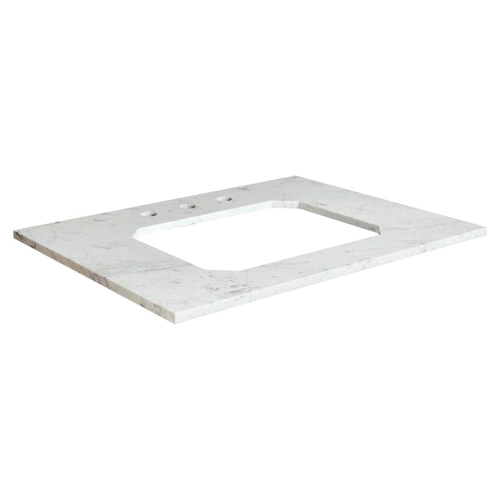 Belshire 30 in. Carrara Marble Vanity Top, 3 Hole