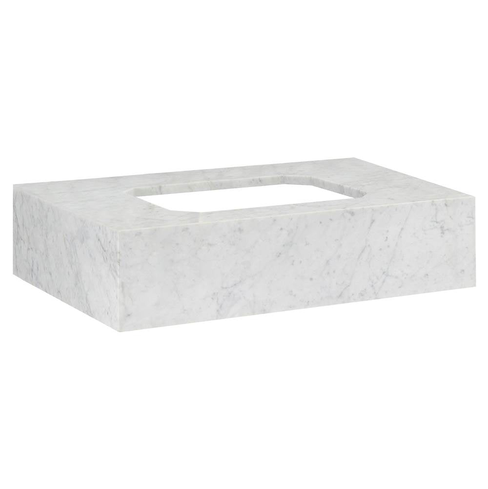 Belshire 30 in. Carrara Marble Console Top, No Hole