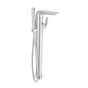 DXV - DXV Modulus Single Handle Floor Mount Bathtub Filler with Hand Shower and Lever Handle - Polished Chrome