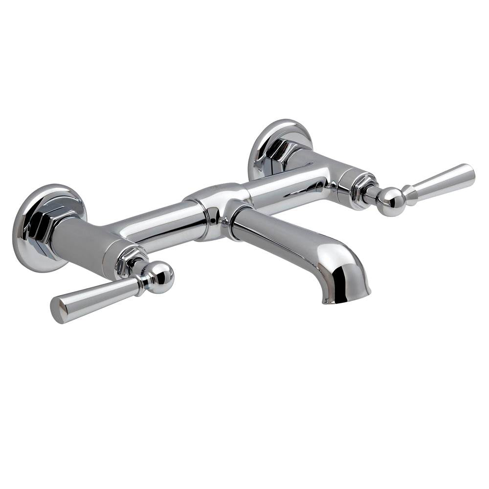 Oak Hill 2-Handle Wall Mount Bathroom Faucet with Lever Handles