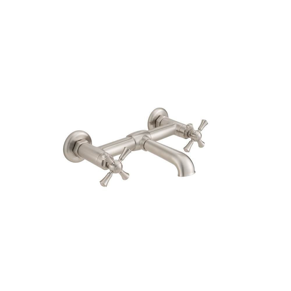 DXV - Oak Hill 2-Handle Wall Mount Bathroom Faucet with Cross Handles - Brushed Nickel