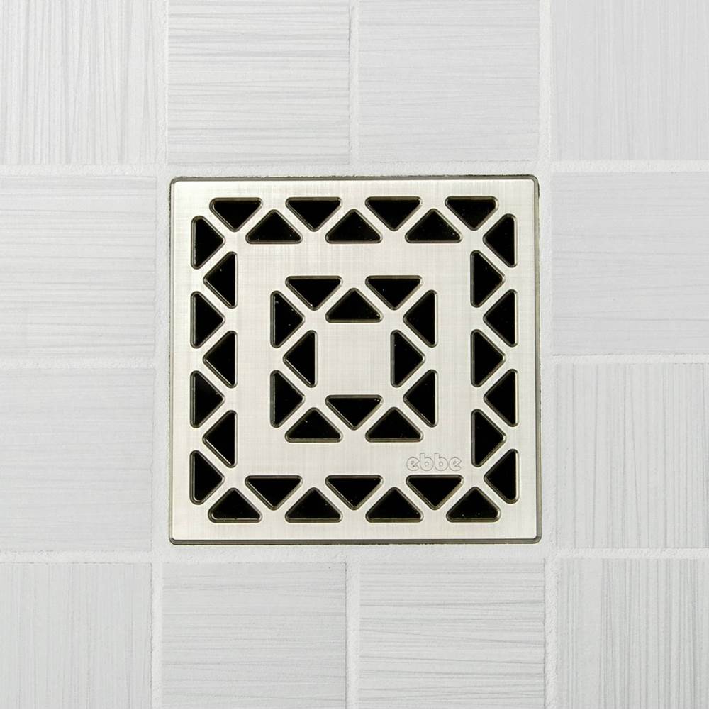 Ebbe - LATTICE - Brushed Nickel - Unique Drain Cover - Brushed Nickel