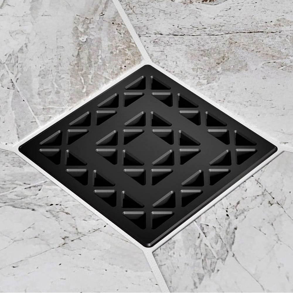 Ebbe - LATTICE - Matte Black - Unique Drain Cover - Matte Black