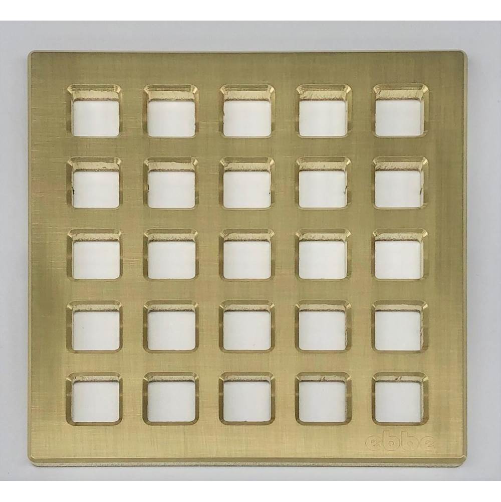 Ebbe - QUADRA - Brushed Gold - Unique Drain Cover - Brushed Gold