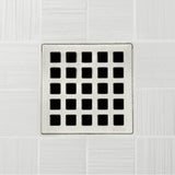 Ebbe - QUADRA - Brushed Nickel - Unique Drain Cover - Brushed Nickel