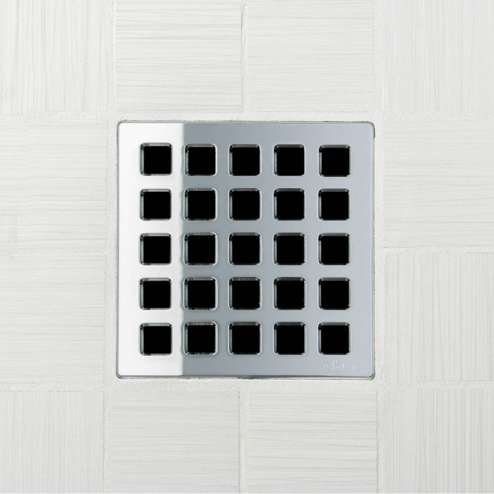 Ebbe - QUADRA - Polished Chrome - Unique Drain Cover - Polished Chrome