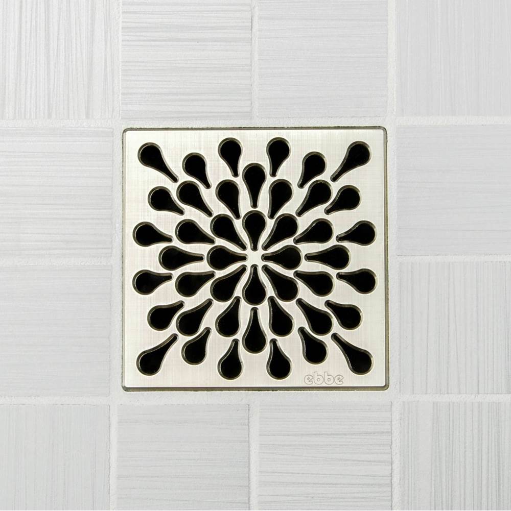 Ebbe - SPLASH - Brushed Nickel - Unique Drain Cover - Brushed Nickel