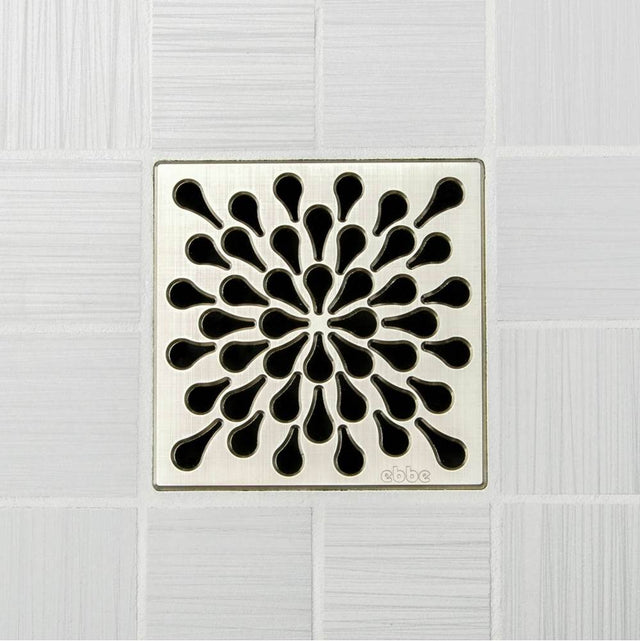 Ebbe - SPLASH - Brushed Nickel - Unique Drain Cover - Brushed Nickel