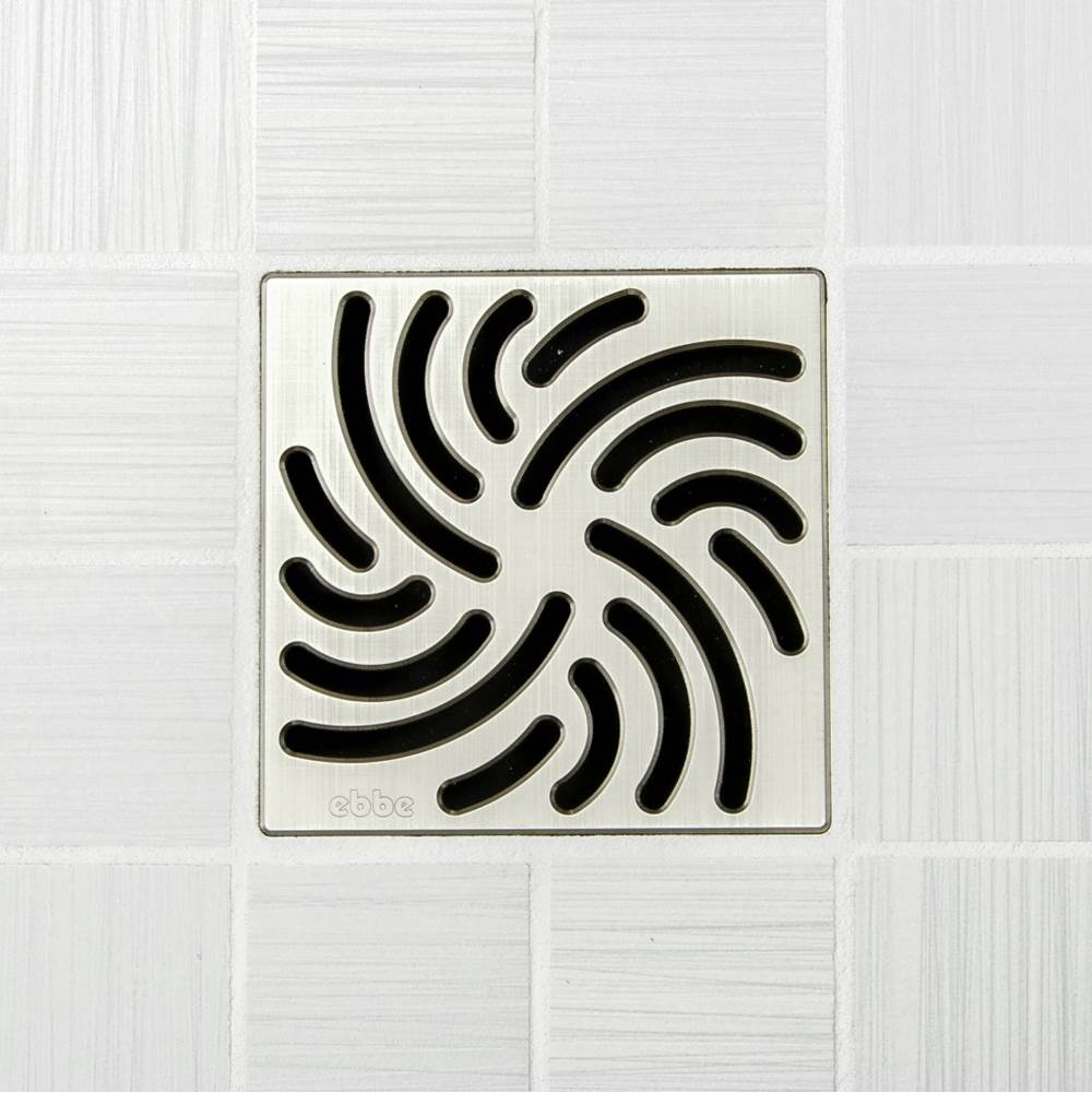 Ebbe - TWISTER - Brushed Nickel - Unique Drain Cover - Brushed Nickel