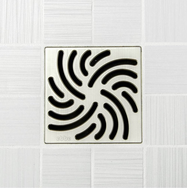 Ebbe - TWISTER - Brushed Nickel - Unique Drain Cover - Brushed Nickel