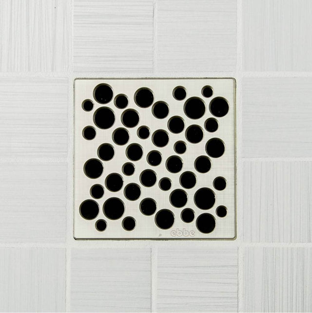 Ebbe - BUBBLES - Brushed Nickel - Unique Drain Cover - Brushed Nickel