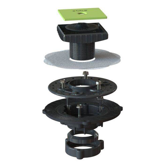 Ebbe - Ebbe Square Drain Hot Mop Bundle (Compression Seal Drain and Square Riser)