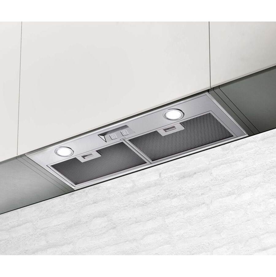 Elica - Asti 28 1/4'' W x 10 3/4'' D x 9 1/2'' H, 400 CFM, Stainless; 4 Speed Electronic Touch  Button Controls; CFM Reduction System