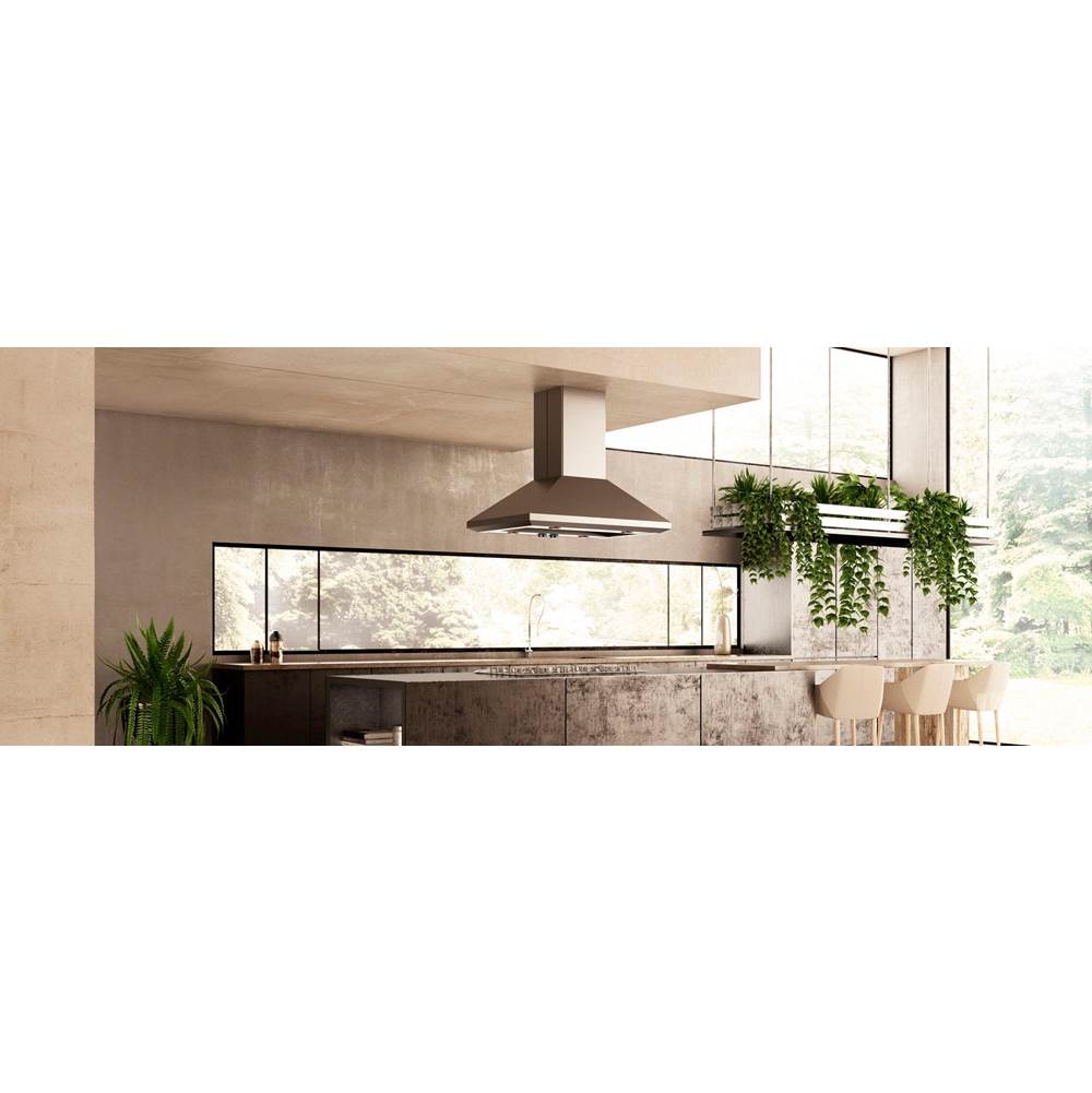 Elica - Leone Island Island Range Hood - Stainless Steel