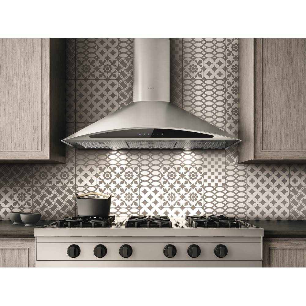 Elica - Nikola Tesla -  Electronic Black Glass Touch Control, 9 Temperature Levels, 4 Burner With Bridge.  Stream Automatic Hood Function Technology...