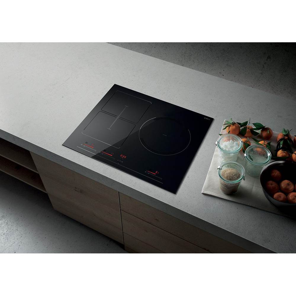 Elica - Golden - Electronic Black Glass Touch Control, 9 Temperature Levels, 4 Burner With Bridge.  Stream Automatic Hood Function Technology...