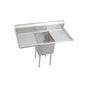 Elkay - 1 Compartment Sink, 52X26 OA, 16X20 Bowl, 14 Deep, L & R 18'' DBs, SS Legs, 16 GA 300 Series SS, NSF - No.4 Finish