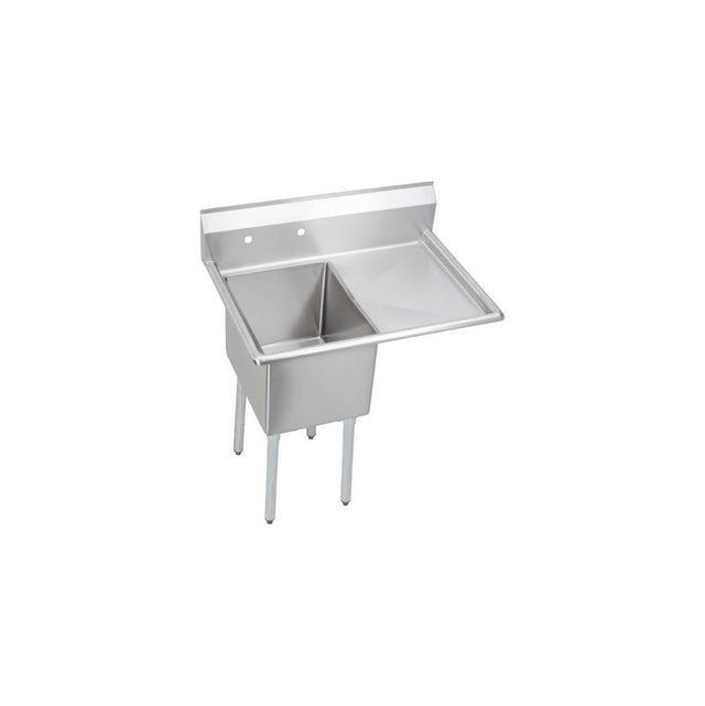 Elkay - 1 Compartment Sink, 37X26 OA, 16X20 Bowl, 14 Deep, Right 18'' DBs, SS Legs, 16 GA 300 Series SS, NSF - No.4 Finish