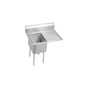 Elkay - 1 Compartment Sink, 39X30 OA, 18X24 Bowl, 14 Deep, Right 18'' DBs, SS Legs, 16 GA 300 Series SS, NSF - No.4 Finish