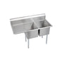 Elkay - 2 Compartment Sink, 59X30 OA, 18X24 Bowl, 14 Deep, Left 18'' DB, SS Legs, 16 GA 300 Series SS, NSF - No.4 Finish