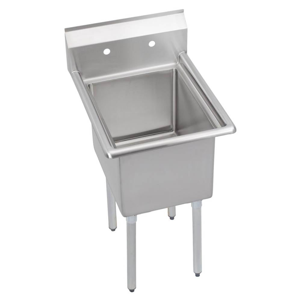 Elkay - 1 Compartment Sink, 23X24 OA, 18X18 Bowl, 12 Deep, No DBs, SS Legs, 16 GA 300 Series SS, NSF - No.4 Finish