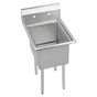 Elkay - 1 Compartment Sink, 23X24 OA, 18X18 Bowl, 12 Deep, No DBs, SS Legs, 16 GA 300 Series SS, NSF - No.4 Finish