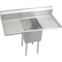 Elkay - 1 Compartment Sink, 54X30 OA, 18X18 Bowl, 12 Deep, L & R 18'' DBs, SS Legs, 16 GA 300 Series SS, NSF - No.4 Finish