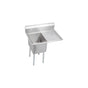 Elkay - 1 Compartment Sink, 45X30 OA, 18X24 Bowl, 12 Deep, Right 24'' DBs, SS Legs, 16 GA 300 Series SS, NSF - No.4 Finish